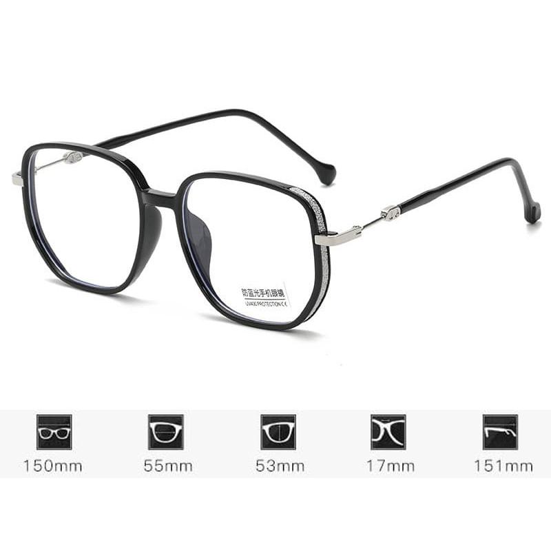 D Letter Legs Pochromic Near sight Glasses for Women Oversized Sparkling Frame Eyewear Outdoor UV Protection Sunglasses -4.0