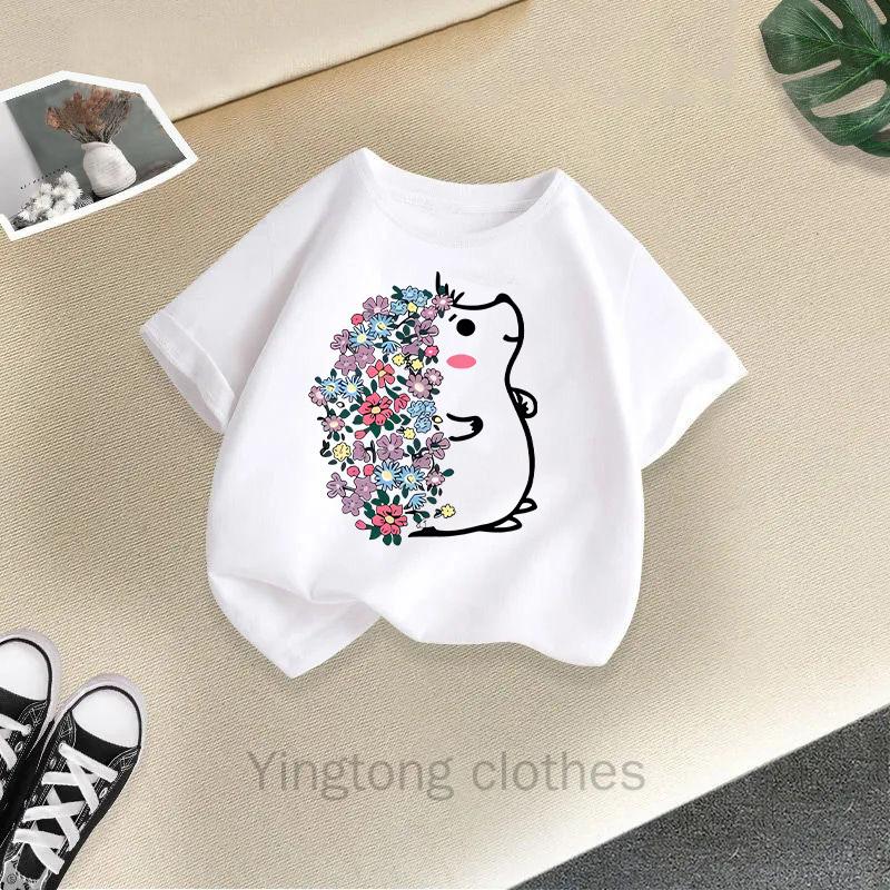 Children s Short Sleeve Unisex T-Shirts Cotton Summer Casual Shirts Trendy Cartoon Girl Summer Fashion Kids  Wear 100