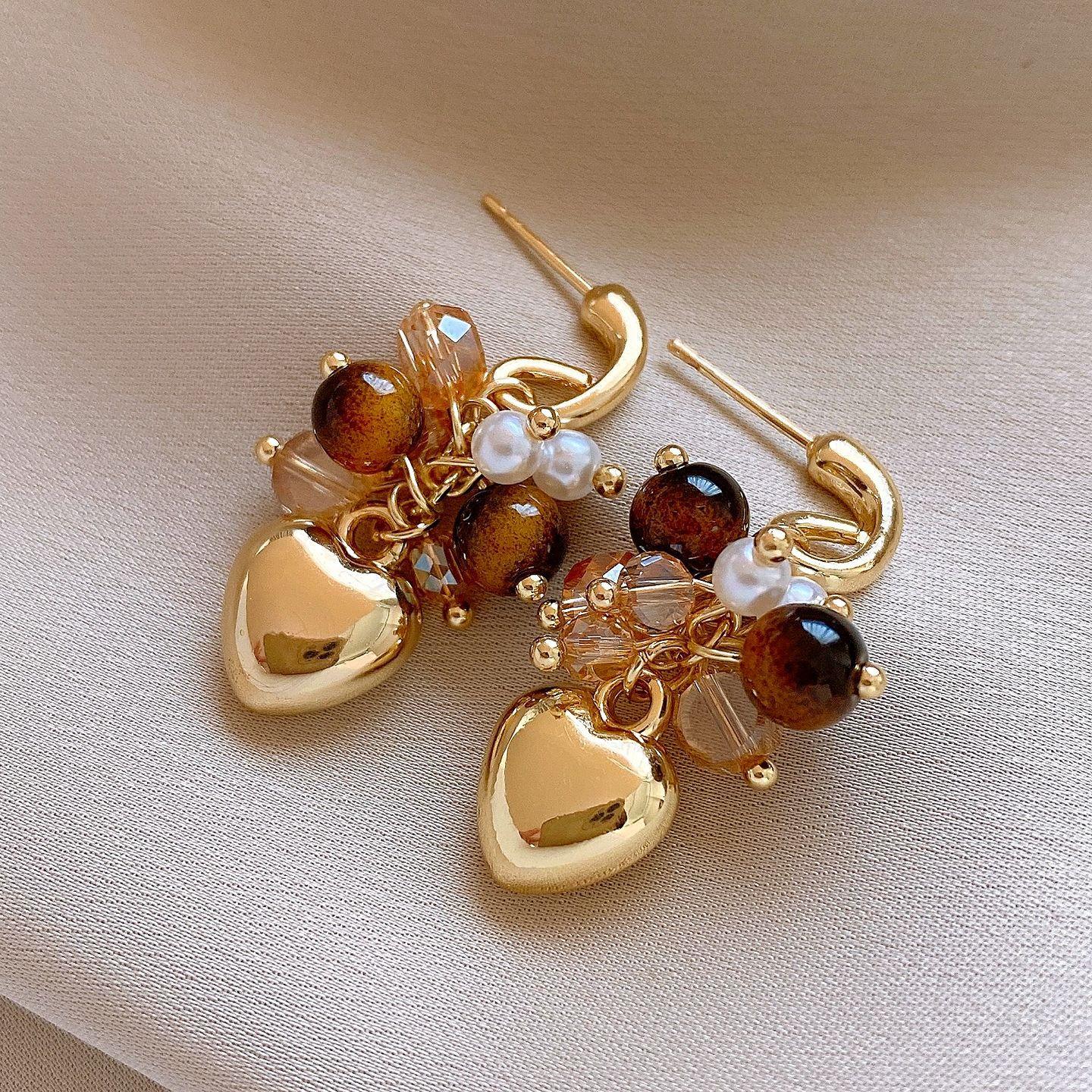 Винтажные Серьги с Кисточками из Камня Тигровый Глаз Майолла Tiger s Eye Love Серьги Персонализированные Серьги Женские