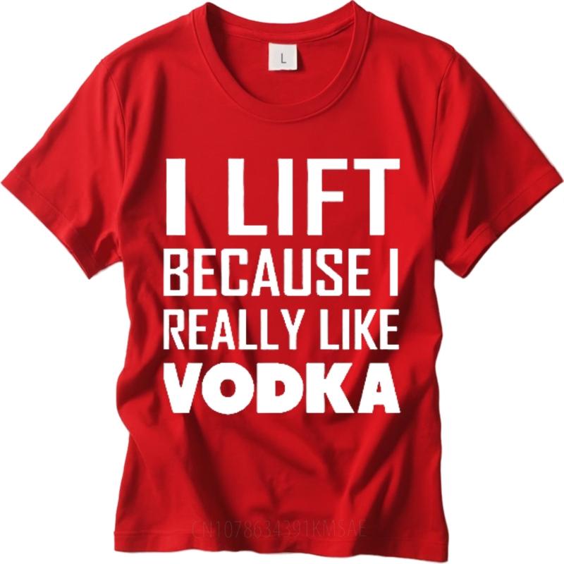 

Vintage Tshirt Minimalist Tshirt Breathable For her O Neck tshirt I Lift Because I Really Like Vodka Retro For Unisex Tshirt S