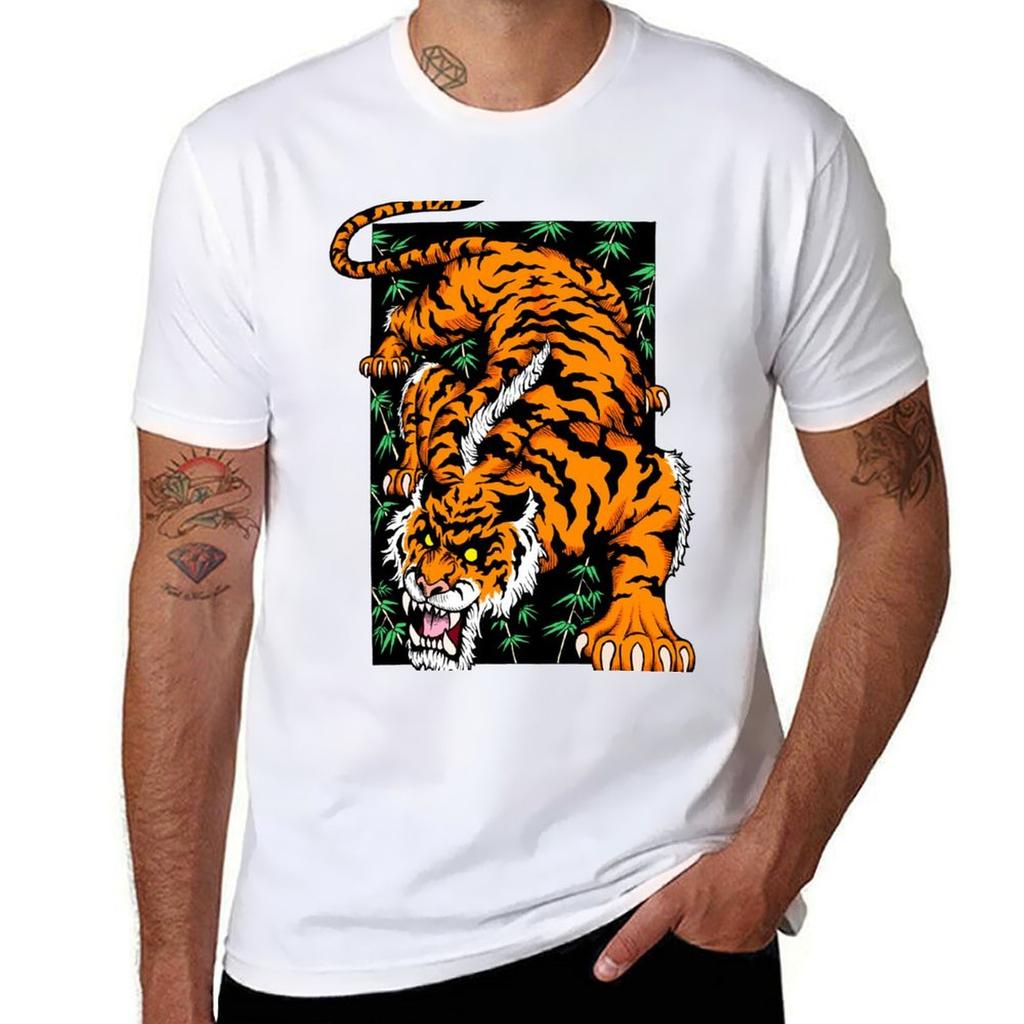 Tiger Coloured TShirt Casual Loose Fit Short Sleeve TShirt
