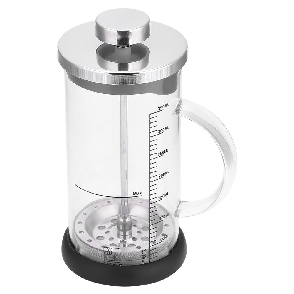 Multifunctional Transparent Heat Resistant Glass Coffee Pot with Handle Home Office(350ml)