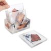 6Pcs Drink Coasters Rack Set Heat Insulation Pine Wood Resin Cup Pad Tabletop Protection(Square