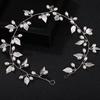 Vintage Bridal Leaf Pearls Vine Headband Wedding Bide Hair Bands Fashion Handmade Hairbands Tiara Woman Hair Accessories