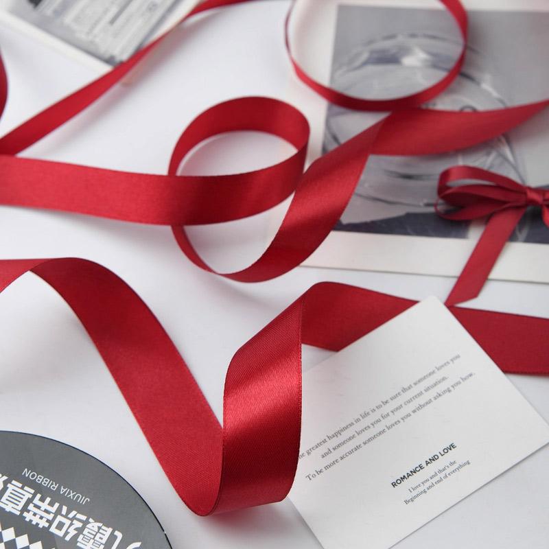 10rolls Single Face Satin Ribbon Bright Red 24 Yards Wholesale DIY Supplies Gift Wrapping Christmas Apparel Sewing Fabric Ribbon