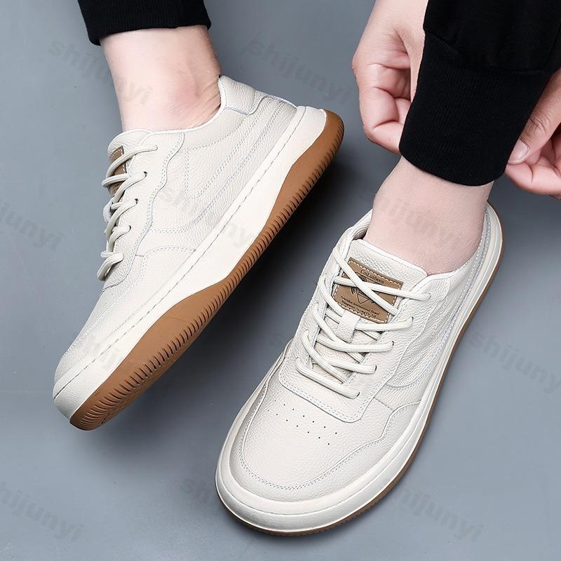 Men's Leather Casual Shoes Autumn 2025 Vulcanized Sneakers Fashion Platform Men Comfortable Walking Casual Shoes Zapatillas
