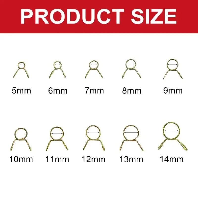 

VKKM-78/400 Pieces 5-14mm Oil Pipe Clamp Motorcycle Scooter ATV Light Motorcycle Fuel Pipe Hose Spring Clamp 78PCS жёлтый