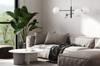 Vicenza Black And Gold Hanging Lamp 4-Flat White Lampshade E14