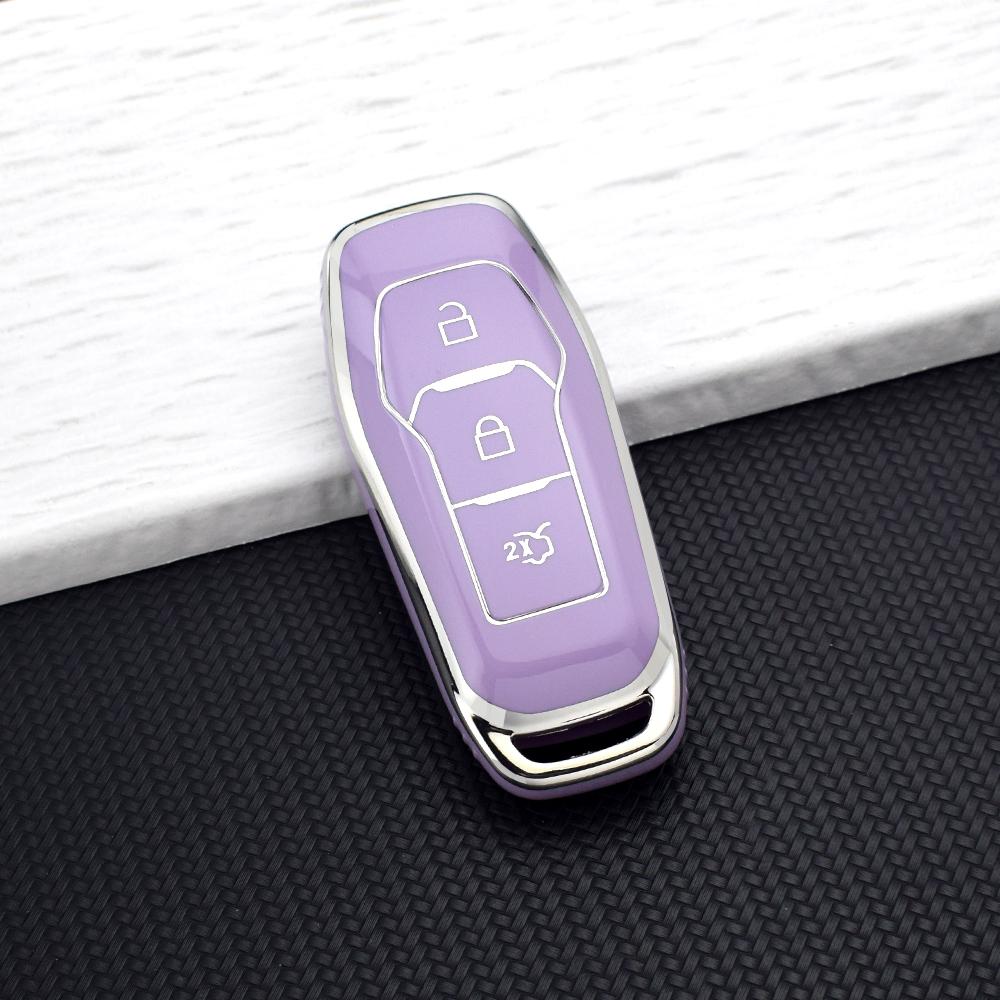 

Soft TPU Key Case for Ford Mustang Edge Explorer Fusion Mondeo Kuga Smart 3 Buttons Remote Car Key Fob Cover Holder KeyChain