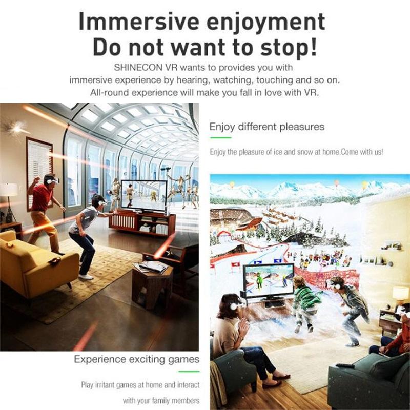 VR 3D Glasses, Head-Mounted for Smartphones, Anti-Blue Light Lenses, Immersive Video Games