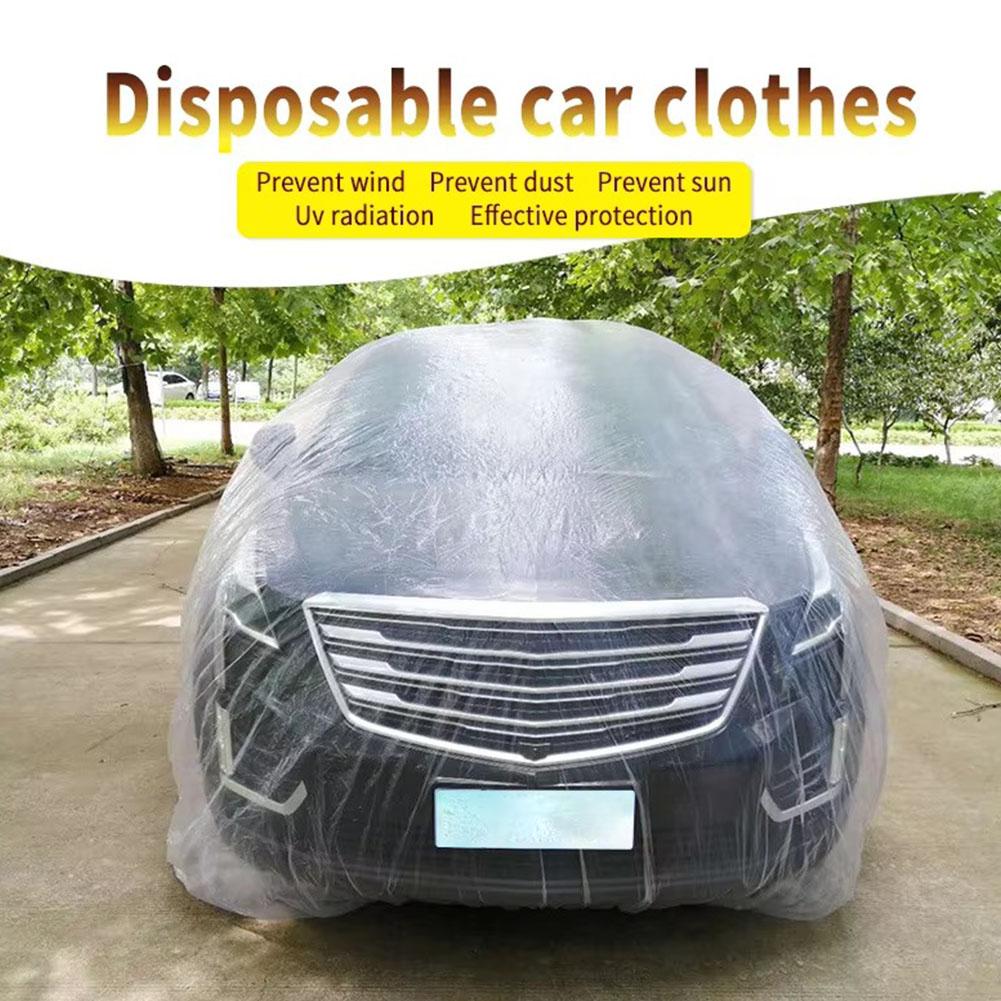 Disposable Car Clothing Cover Dustproof Rainproof Car Film Cover PE Car Full Scratch-Proof Prot X0K0