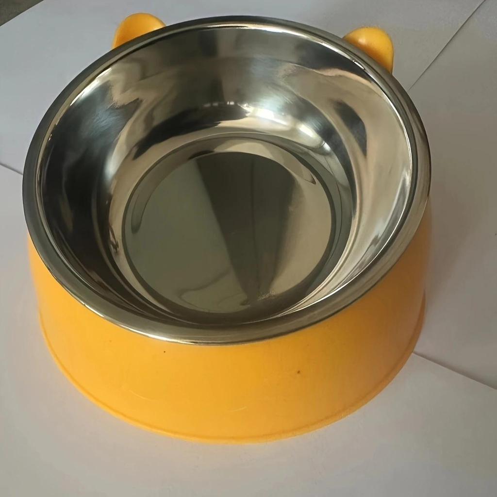 Popular Slanted Stainless Steel Pet Bowl - Detachable, Washable, Anti-Spill Design for Cats & Dogs.