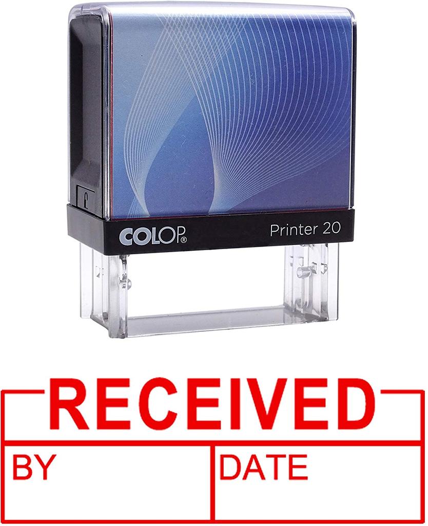 RECEIVED BY DATESelf Inking Rubber Stamp Custom Colop Office Stationary P20 Mini