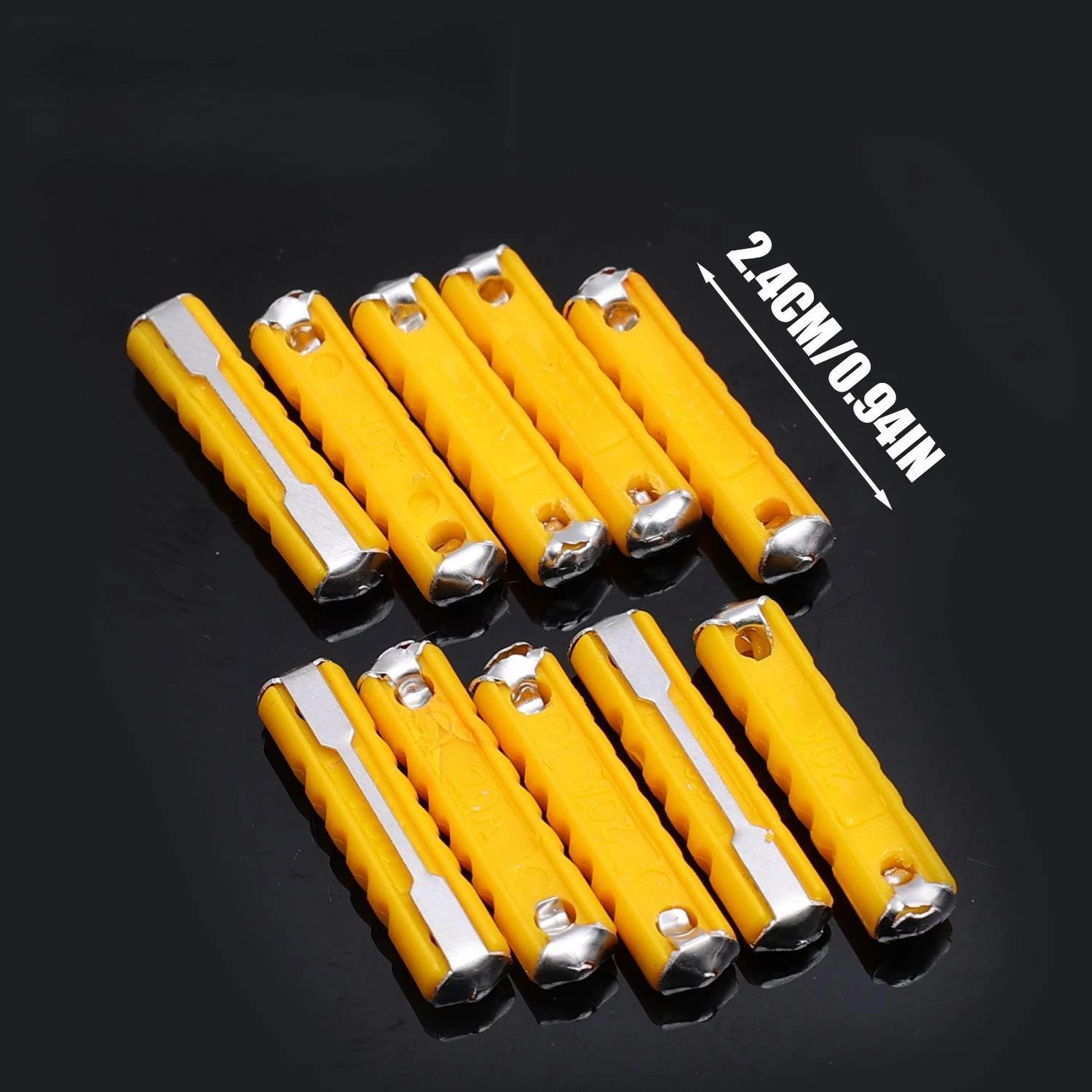 Car Fuses GBC Eastern European Style Zinc Alloy Auto Blade Fuses 5A-25A for Truck Agricultural Machinery Circuit Protection (as the picture,10pcs)