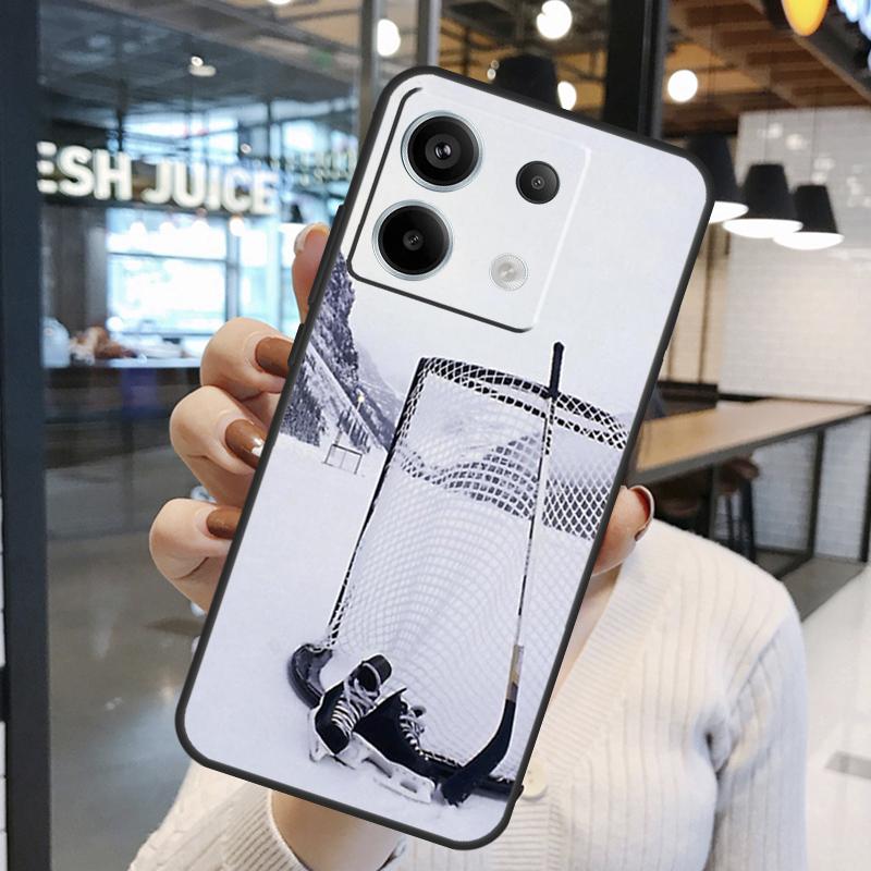 Hockey Stick and Puck Case For Xiaomi Redmi Note 11 9 10 12 13 14 15 Pro Plus Redmi 15 15C 10C 12C 13C 14C Cover