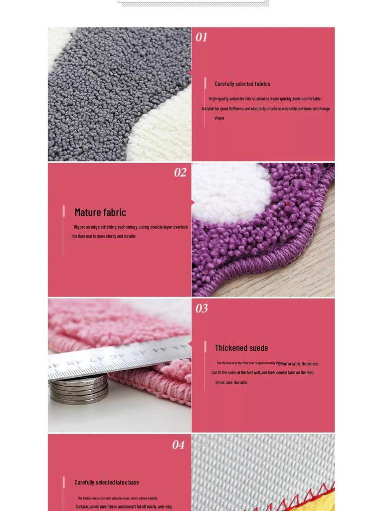 Thick Absorbent Non-Slip Bathroom Rug for Floors - Ideal for Living Room, Bedroom, and Entrance