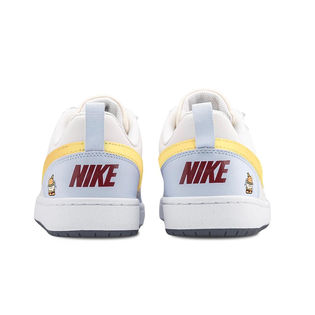 Nike Court Borough 2 Cheese Burger Abrasion Resistant Slip Resistant Low Top Skateboard Shoes Unisex Yellow Beige Blue FV8120-141(Team2099-)
