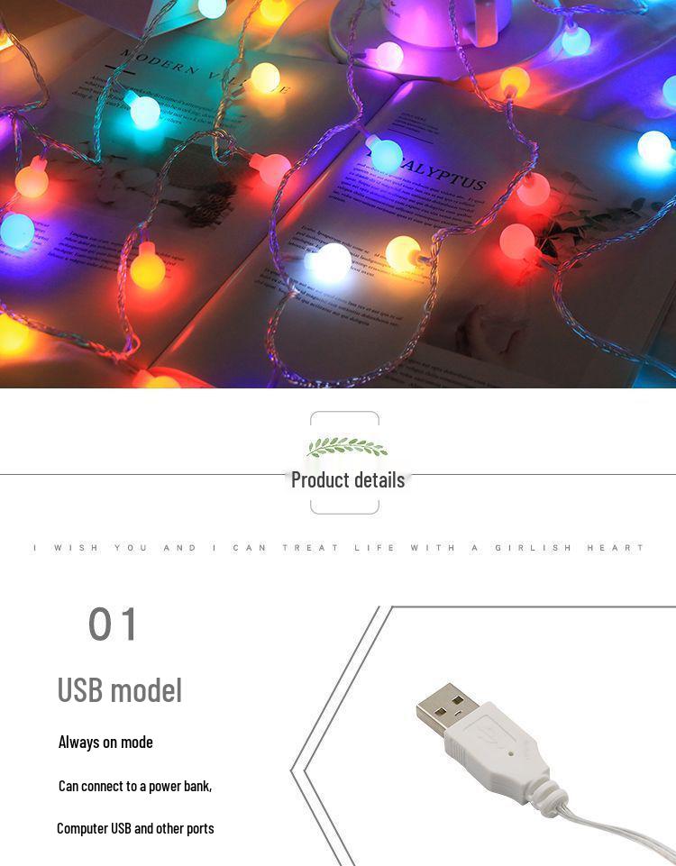 Outdoor Solar LED String Lights - Colorful, Energy-Saving, Long Battery Life