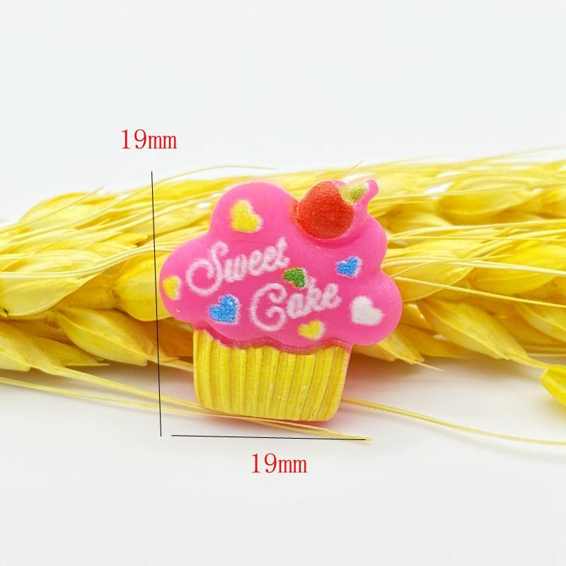20Pcs New resin Cute Mini Cake Series Flat Back Cabochon Scrapbooking Hair Bow Center Embellishments DIY Accessories G31