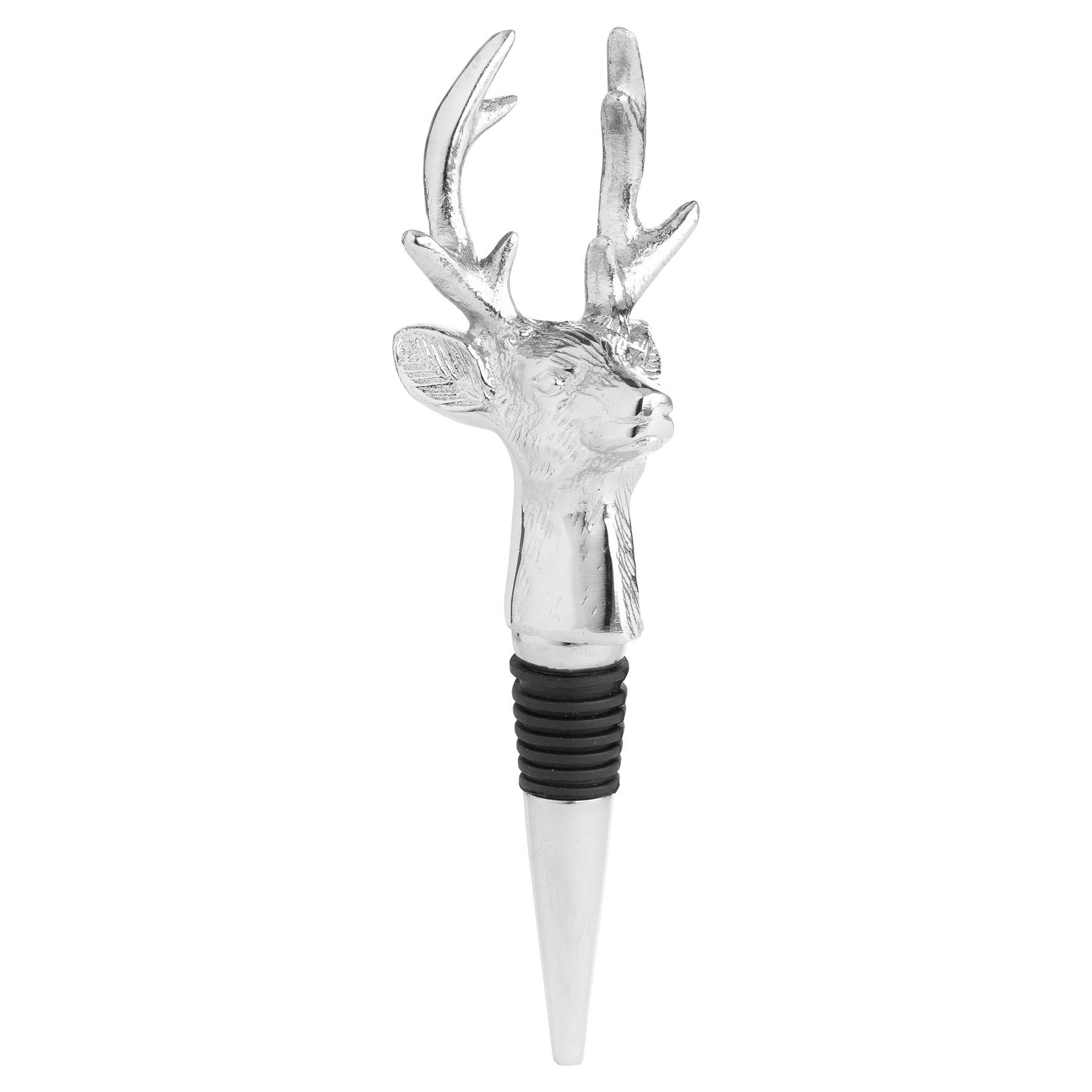 Tappo per bottiglia con renna placcato in nichel Hill Interiors One Size argento
