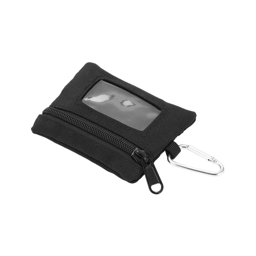 Small Men Coin Bag Multifunctional Zippered Nylon Wallet Transportation Card ID Card HolderBlack