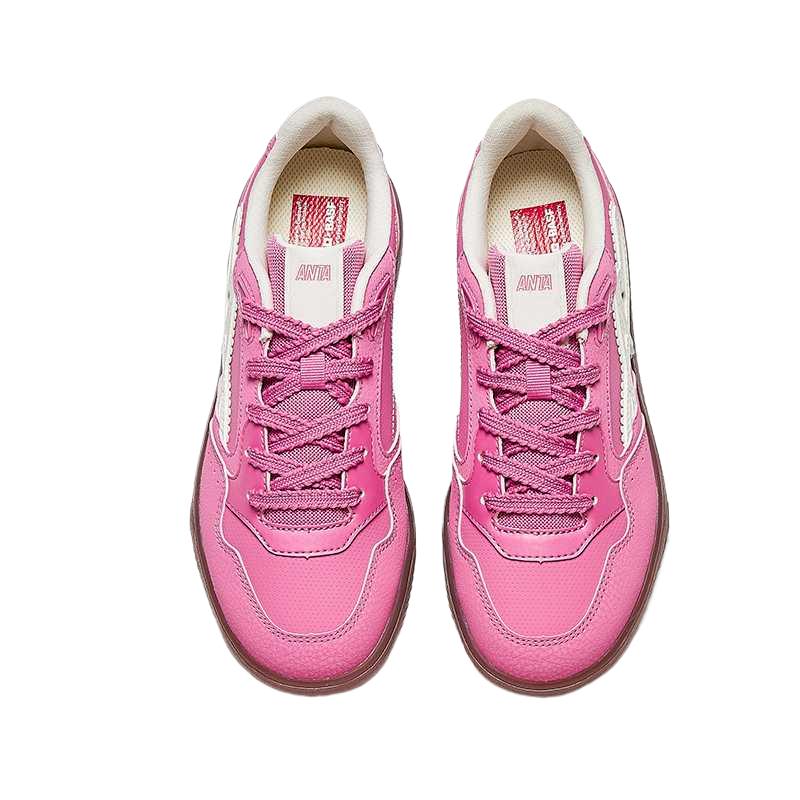 Anta Qingfeng LP Comfortable Sports Lightweight Durable Low-Top Skate Shoes Women sneaker Nostalgic-Pink Ivory-White 122638036-3