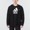 Adidas Solid Color Logo Casual Sports Woven Zip Hoodie Jacket Men Outerwear Black H45369