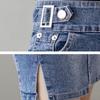 Spring Summer Plus Size Skirt for Women High Waist Large Size Slit Black or Blue Jeans Skirts Korean Slim Femme A-line Skirt