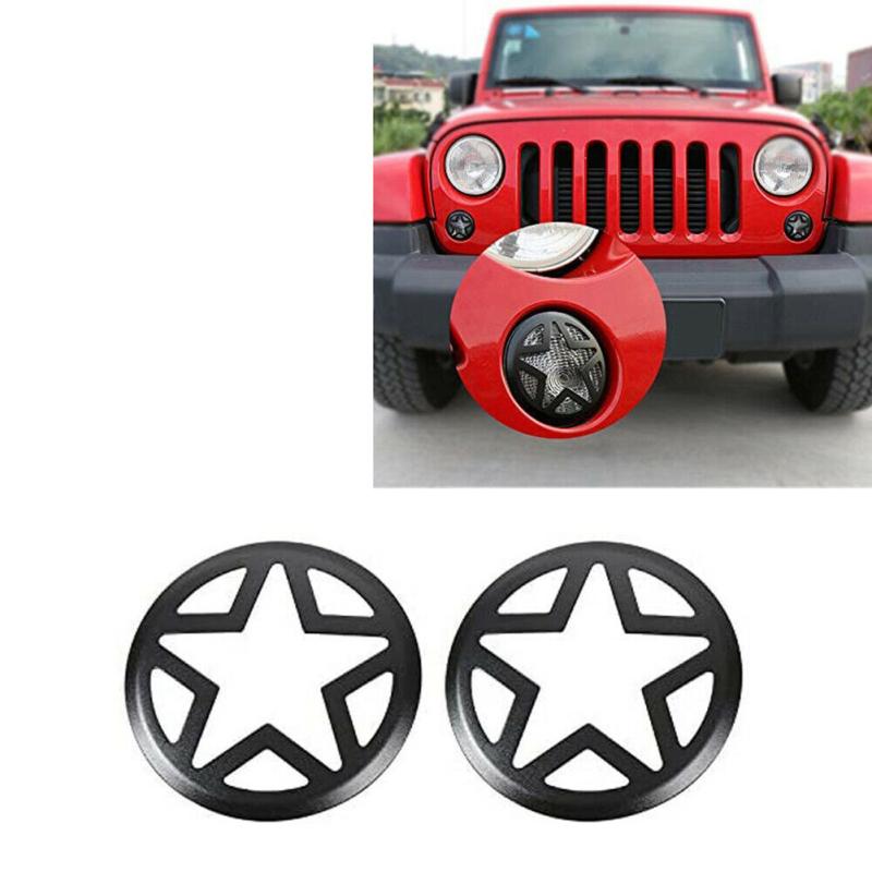 2 Pcs Front Turn Signal Light Cover Flasher Insert Guard Compatible For Jeep Wrangler 2007-2017