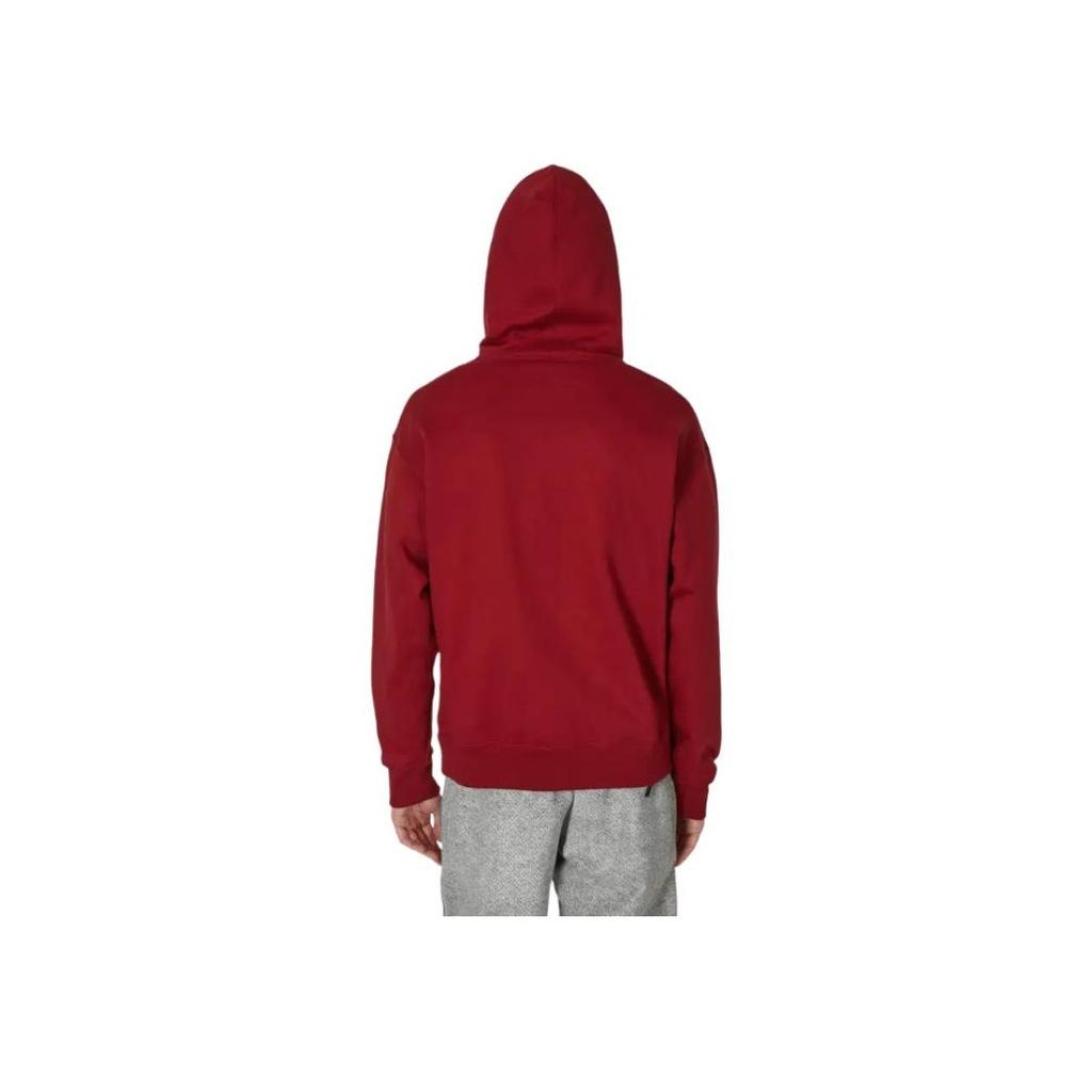 Nike Solo Swoosh Solid Color Logo Drawstring Hoodie Men Hoodies Deep-Red DX1355-677