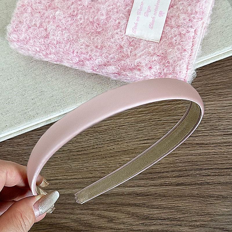Korean Satin Thin Headband for Women - Versatile Retro French Style with Non-Slip Deerskin Velvet