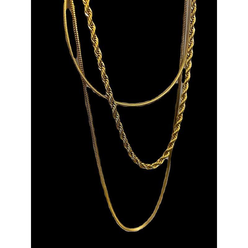 INS Bloggers Same Style Street Shot Titanium Steel Electroplated 18K Necklace