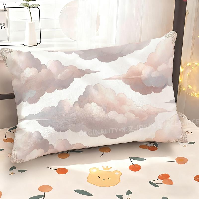 Cloudy Dreamy Pink Pillowcase Suitable For Sofa Bedroom Car Pillow Cover Cushion Rectangular Back Cushion