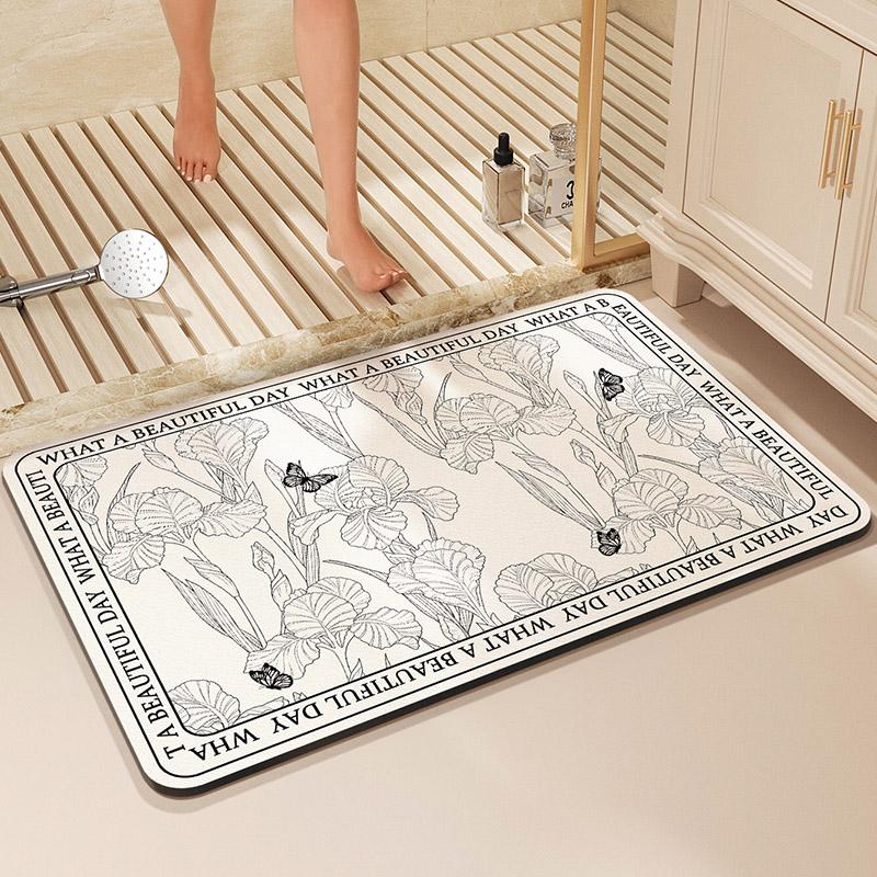 Luxury Bathroom Rug Bath Mat Anti Slip Shower Foot Mats Super Absorbent Quick Dry Floor Mat Toilet Carpet Doormat Washable