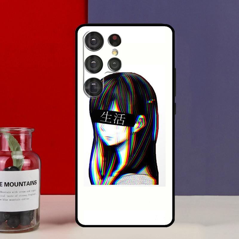 Sad Japanese Aesthetic Art Funda Case For Samsung Galaxy S25 Ultra S9 S10 S20 S22 Plus S21 FE S23 S24 Ultra Phone Cover