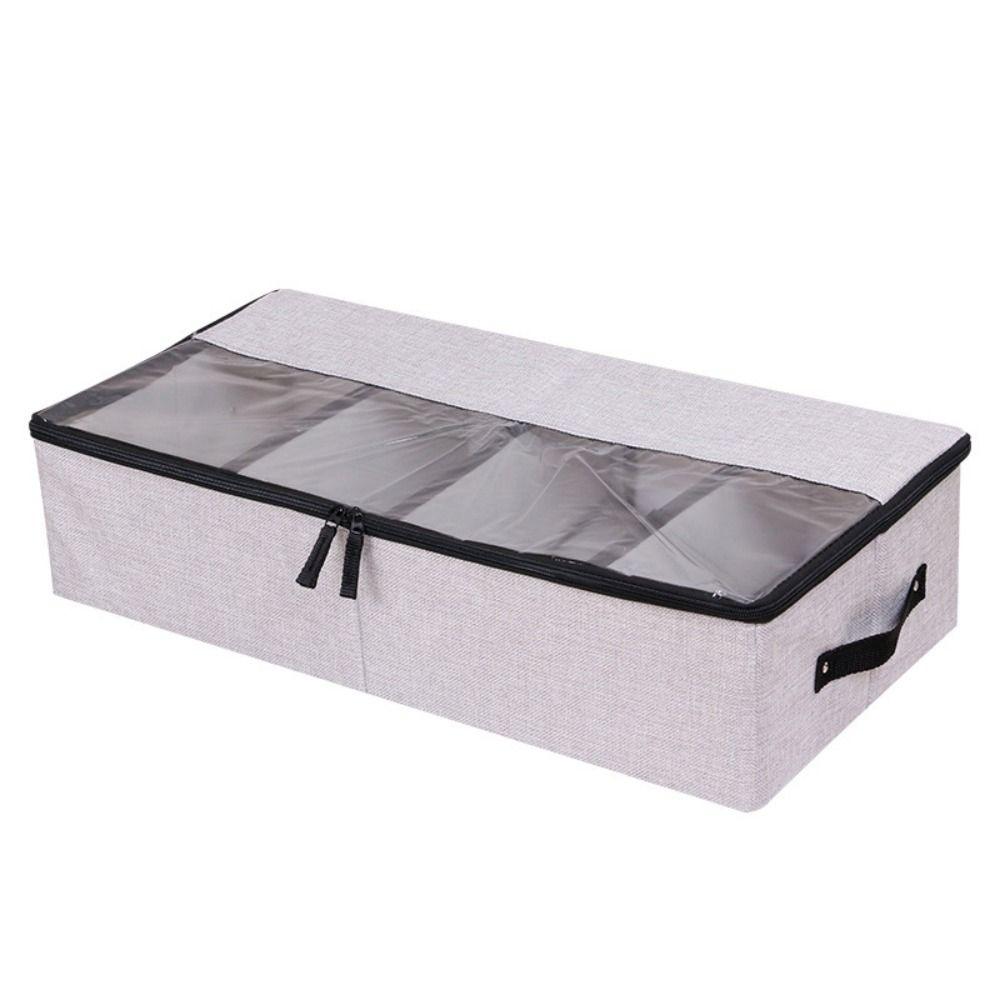 

Divider Cotton Linen Shoe Box Foldable Finishing Storage Box Under Bed Storage Box Sock светло-серый