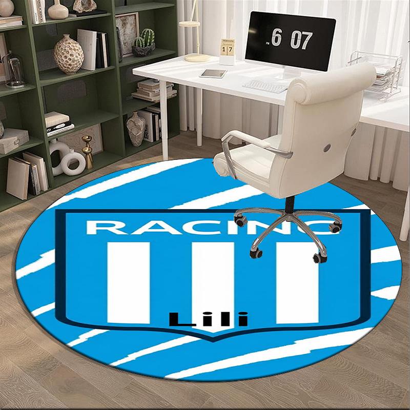 Racing Team Emblem Round Rug for Livingroom,Bedroom, Palyroom, Chair Rug, Area rug, Circle Carpet, Large Size Fan Christmas gift