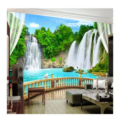 Wall Mural Mountain Water Waterfall 3D Wallpaper Balcony Window Nature Landscape Large Murals