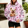 Women's Fashion Christmas Print Pullover Hoodie with Large Pet Pocket for Casual Wear