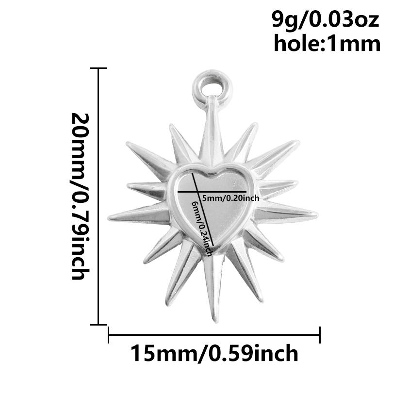 6pcs High Quality Assorted Stainless Steel Heart Charms For Jewelry Making Bracelets Keychain Pendant DIY Women Men Pendant Bulk