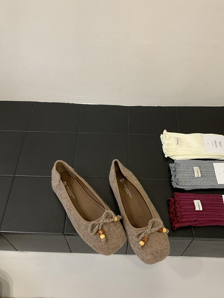 THEDOUDOU soft sole evening gentle Doudou single shoes women's 2025 ballet shoes grandma with skirt ladyshoes tide