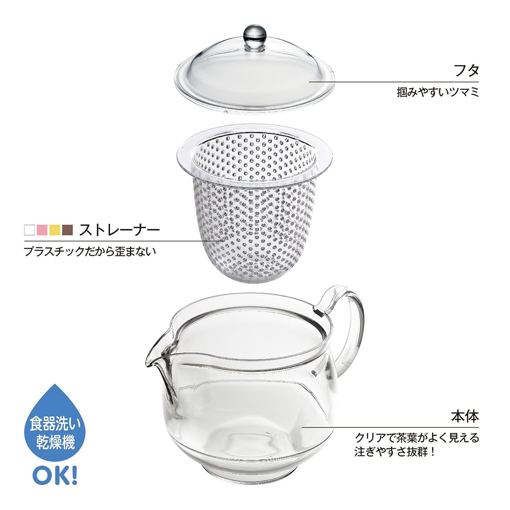 Japanese Product Akebono Industry Lightweight Unbreakable Tritan Clear Teapot 730ml LL Size Made in Japan TW-3733