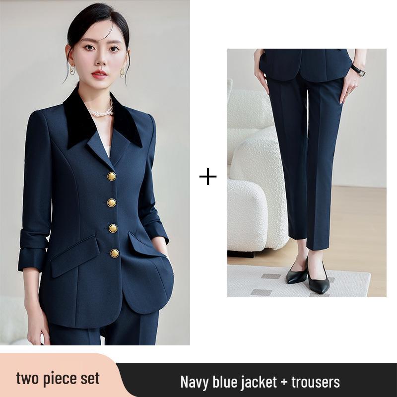 Autumn/Winter Elegant Two-Piece Casual Suit - High-Sense Blazer Jacket with Chic Style