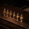 6pcs Gold Finish Musical Instrument Brooch Alloy Material Trumpet Brooch Pin  Backpack Ornament
