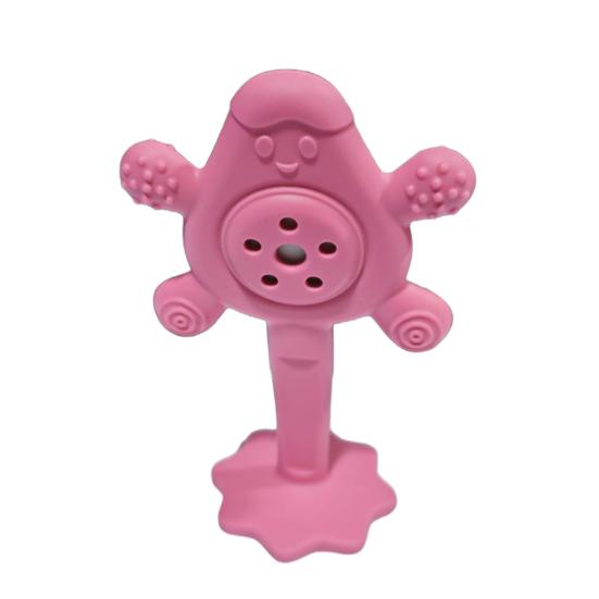 Baby Rattle Teething Toy Infants Food-Grade Silicone Rattle Easy-to-Grip Clean Develops Motor Skills Baby Sensory Development Toy