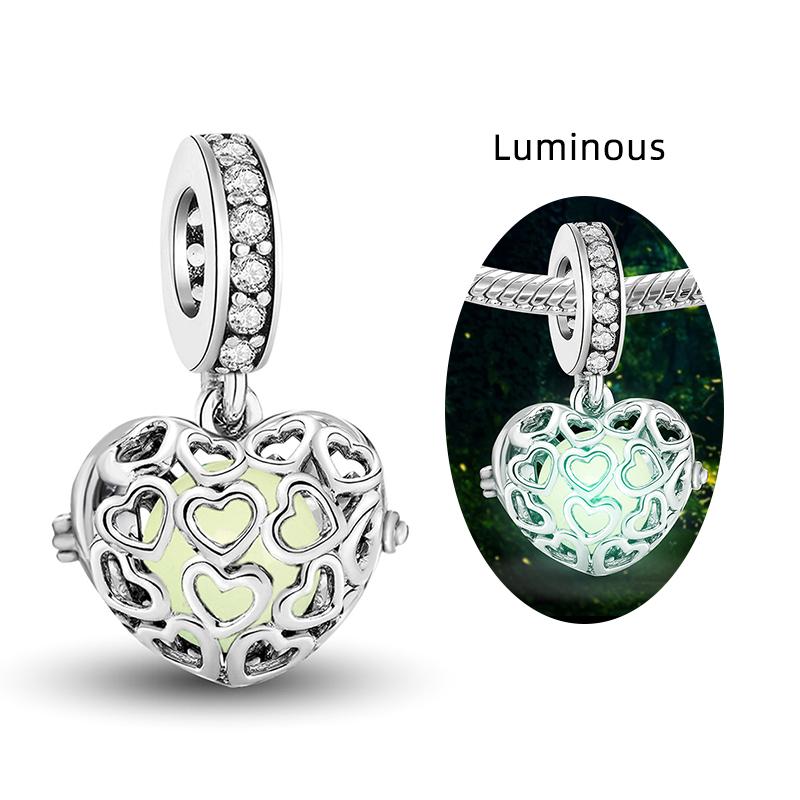 Original Copper Charms Beads Glowing Luminous Bee Firefly Butterfly Pendant For Bracelet Bangle Charm Diy Jewelry