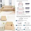 High Elastic Bubble Grid Sofa Cover 1/2/3/4 with Skirt Hem Universal Stretch Couch Protector for Home Living Room Pet Anti Dirt