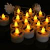 Solar Powered Tea Candles Reusable LED Light Candles Waterproof Flameless Electronic Tea Lights Lamp For Outdoor Garden Decor
