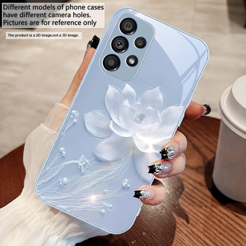 Mgliste i delikatne kwiaty Do Samsung S25 S25 Edge S25Ultra S8 9 S10 20 U ltra S21 Pro 22 Plus S23 FE S24 Ultra Szklane Etui na Telefon