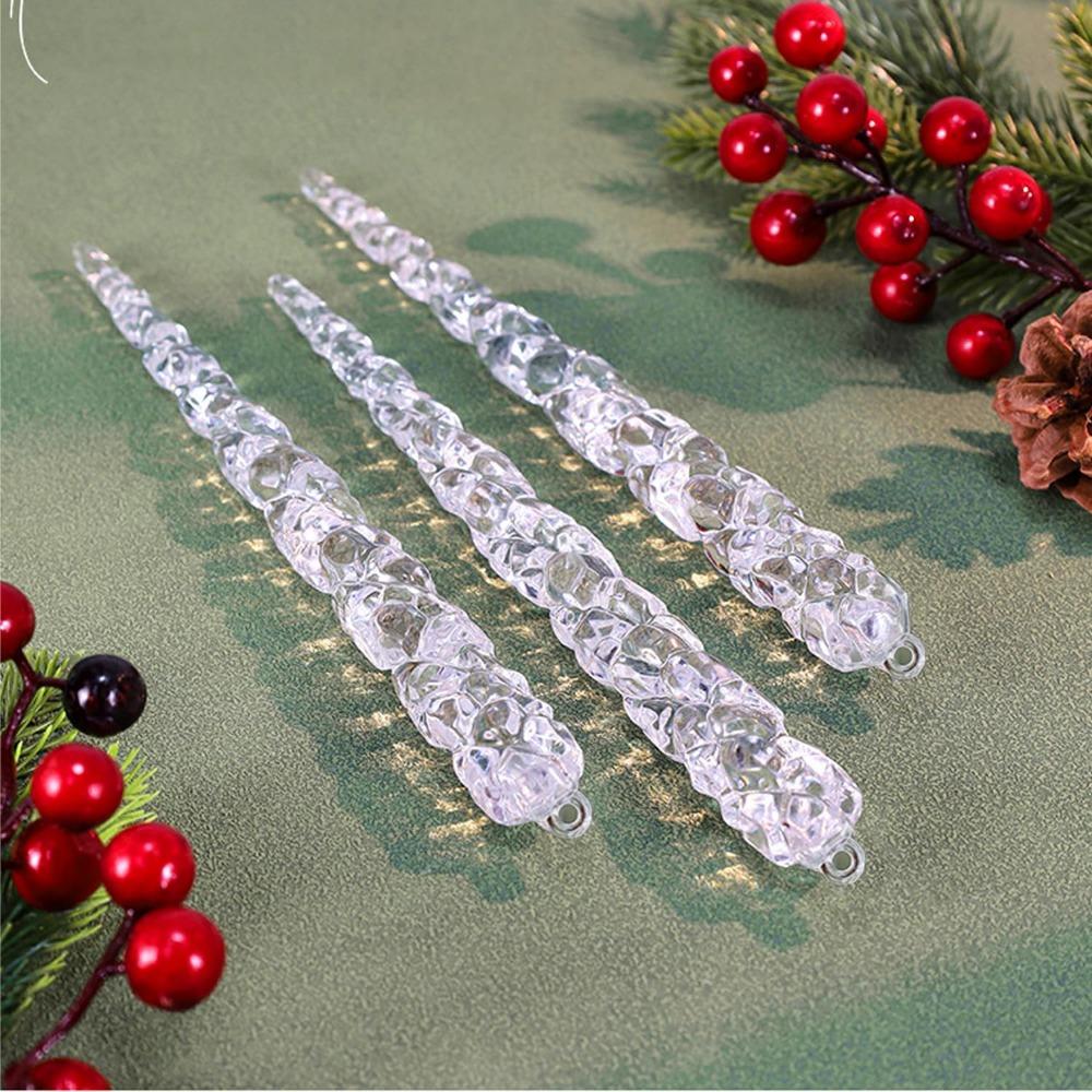 24 Pieces of Creative Christmas Acrylic Simulated Icicles Christmas Tree Hanging Decorations, Suitable for Christmas Home Decora